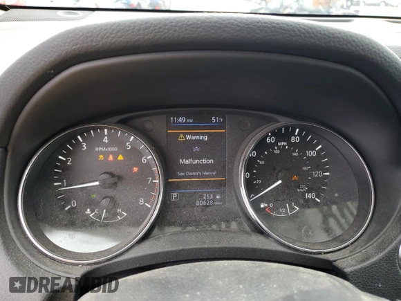 2018 Nissan Rogue SV z VIN 5N1AT2MV4JC789732, wystawiony jako Copart lot #86511094 z przebiegiem 80 628 mil mil oraz Szkoda całkowita • Salvage title. Historia ofert i sprzedaży dostępna na DreamBid. Obrazek 9.
