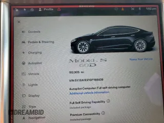2016 Tesla Model S 90D с VIN 5YJSA1E21GF168439, выставлен на аукционе Copart как лот 60703035 с пробегом 102 905 миль миль и Списание • Salvage title. История ставок и продаж доступна на DreamBid. Изображение 9.