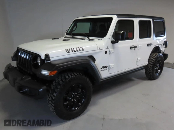 2022 Jeep Wrangler Unlimited Willys Sport with VIN 1C4HJXDN3NW263019, listed as a Copart auction lot 41880705 with 16,231 mi miles and Salvage Title. Bid and sale history available at DreamBid. Image 2.