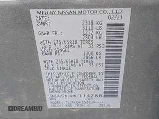 2021 Nissan Murano SV z VIN 5N1AZ2BJ4MC114286, wystawiony jako IAAI lot #42529400 z przebiegiem 77 957 mil mil oraz . Historia ofert i sprzedaży dostępna na DreamBid. Obrazek 9.