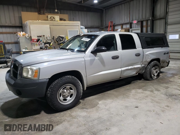 2006 Dodge Dakota ST with VIN 1D7HW28N46S634573, listed as a Copart auction lot 43834355 with 158,343 mi miles and Salvage Title. Bid and sale history available at DreamBid. Image 1.
