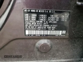 2022 Honda HR-V EX-L with VIN 3CZRU6H78NM725151, listed as a Copart auction lot 46892185 with 68,588 mi miles and Salvage Title. Bid and sale history available at carsss.com. Image 13.