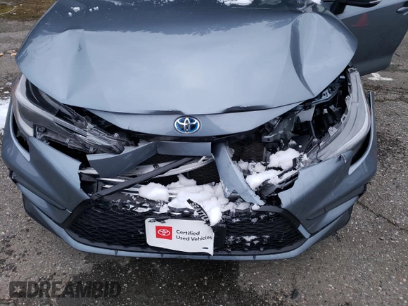 2023 Toyota Corolla Hybrid LE with VIN JTDBDMHE9P3005744, listed as a Copart auction lot 44383075 with 19,528 mi miles and Salvage Title. Bid and sale history available at carsss.com. Image 11.