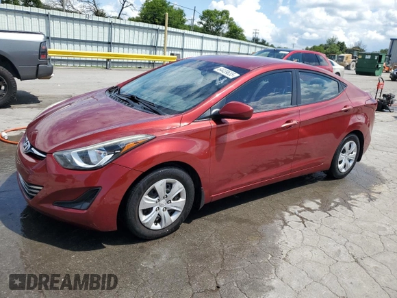 2016 Hyundai Elantra SE with VIN 5NPDH4AE6GH759826, listed as a Copart auction lot 64439635 with 57,043 mi miles and Salvage title. Bid and sale history available at DreamBid. Image 1.
