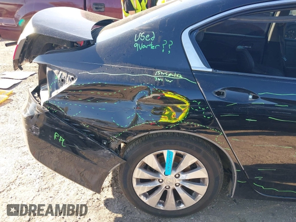 2014 Honda Accord EX-L with VIN 1HGCR2F81EA010048, listed as a IAAI auction lot 41754584 with 126,050 mi miles and . Bid and sale history available at carsss.com. Image 6.