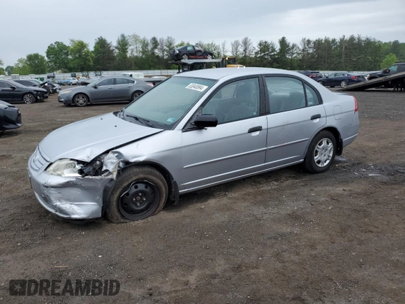 2001 Honda Civic LX with VIN 2HGES16531H537372, listed as a Copart auction lot 53040894 with 55,726 mi miles and Salvage Title. Bid and sale history available at carsss.com. Image 1.