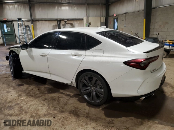 2021 Acura TLX w/A-Spec Package with VIN 19UUB5F5XMA015666, listed as a Copart auction lot 47627495 with 0 mi miles and Salvage Title. Bid and sale history available at carsss.com. Image 2.