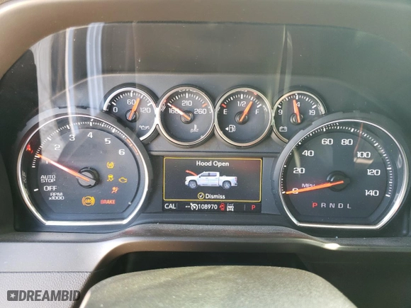 2019 Chevrolet Silverado 1500 RST with VIN 3GCUYEED7KG116460, listed as a Copart auction lot 46805345 with 108,970 mi miles and Salvage Title. Bid and sale history available at carsss.com. Image 9.