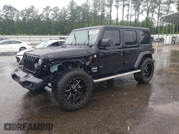 2021 Jeep Wrangler Unlimited Sport Altitude with VIN 1C4HJXDN5MW525525, listed as a Copart auction lot 55897605 with 54,554 mi miles and Salvage title. Bid and sale history available at DreamBid. Image 1.
