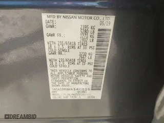 2019 Nissan Murano S with VIN 5N1AZ2MS6KN140816, listed as a IAAI auction lot 41896894 with 75,869 mi miles. Bid and sale history available at carsss.com. Image 9.
