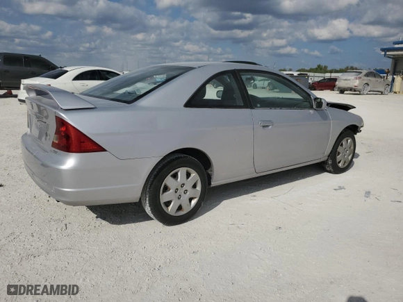 2001 Honda Civic EX with VIN 1HGEM22921L106985, listed as a Copart auction lot 49196115 with 150,748 mi miles and Salvage Title. Bid and sale history available at carsss.com. Image 3.