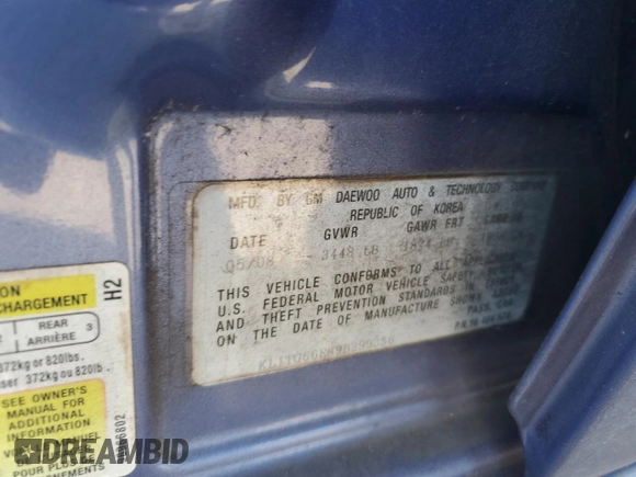 2009 Chevrolet Aveo 2LT with VIN KL1TG66E89B299356, listed as a Copart auction lot 48540435 with 88,947 mi miles and Salvage title. Bid and sale history available at DreamBid. Image 14.