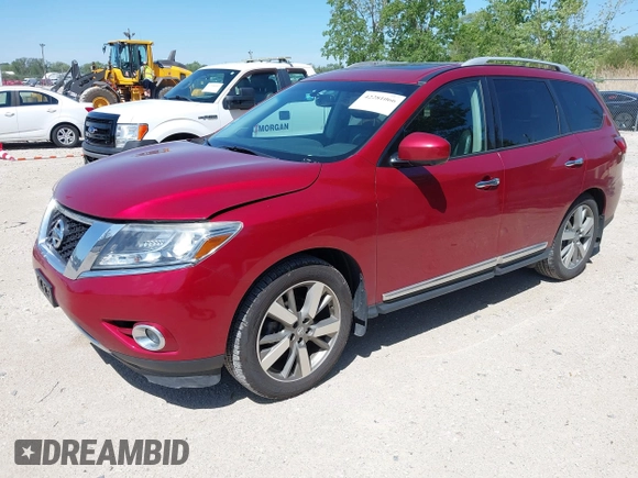 2015 Nissan Pathfinder Platinum z VIN 5N1AR2MM1FC707940, wystawiony jako IAAI lot #42281066 z przebiegiem 109 392 mil mil oraz . Historia ofert i sprzedaży dostępna na DreamBid. Obrazek 17.