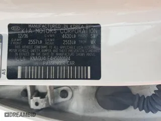 2017 Kia Optima Hybrid EX with VIN KNAGU4LE4H5010124, listed as a Copart auction lot 58970664 with 105,541 mi miles and Salvage Title. Bid and sale history available at carsss.com. Image 12.