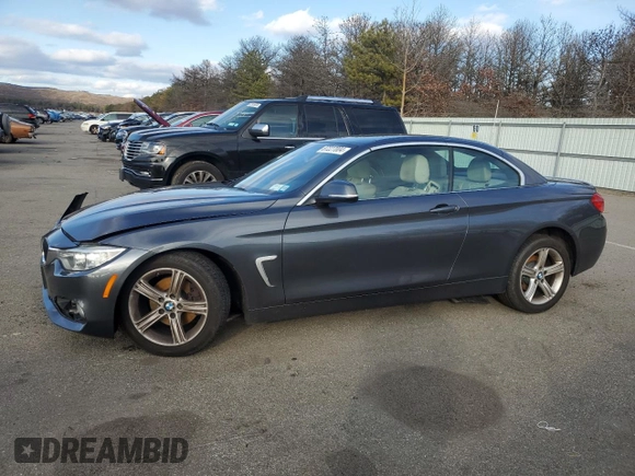 2015 BMW 4 Series 428i xDrive with VIN WBA3T1C58FP820907, listed as a Copart auction lot 87227004 with 81,047 mi miles and Salvage Title. Bid and sale history available at carsss.com. Image 1.