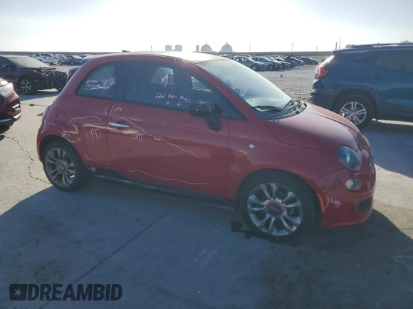 2017 FIAT 500 Pop with VIN 3C3CFFKR4HT600890, listed as a Copart auction lot 49456795 with 61,356 mi miles and Salvage title. Bid and sale history available at DreamBid. Image 4.