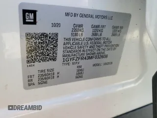 2021 Cadillac XT4 AWD Sport with VIN 1GYFZFR43MF032608, listed as a Copart auction lot 74906524 with 55,751 mi miles and Salvage title. Bid and sale history available at DreamBid. Image 13.