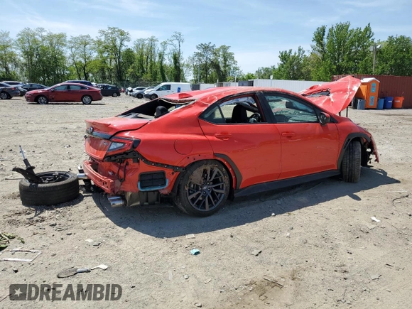 2024 Subaru WRX Premium with VIN JF1VBAH60R9805879, listed as a Copart auction lot 54992275 with 6,856 mi miles and Salvage title. Bid and sale history available at DreamBid. Image 3.