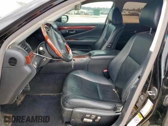 2007 Lexus LS 460 with VIN JTHBL46F675004312, listed as a Copart auction lot 59763745 with 138,575 mi miles and Salvage title. Bid and sale history available at DreamBid. Image 7.