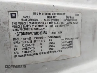 1998 GMC Safari Cargo with VIN 1GTDM19W5WB533168, listed as a IAAI auction lot 41402938 with 239,070 mi miles. Bid and sale history available at carsss.com. Image 9.