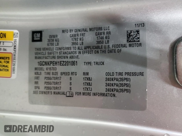 2014 Chevrolet Silverado 1500 Work Truck with VIN 1GCNKPEH1EZ201061, listed as a Copart auction lot 51806475 with 151,079 mi miles and Clean Title. Bid and sale history available at DreamBid. Image 12.