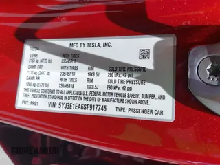 2025 Tesla Model 3 Long Range with VIN 5YJ3E1EA6SF917745, listed as a IAAI auction lot 42533673 with 7,305 mi miles and . Bid and sale history available at DreamBid. Image 9.