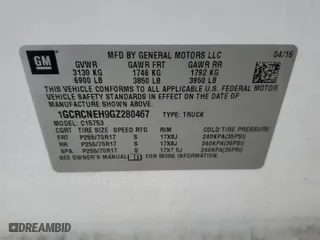 2016 Chevrolet Silverado 1500 Work Truck with VIN 1GCRCNEH9GZ280467, listed as a Copart auction lot 84023774 with 153,213 mi miles and Clean Title. Bid and sale history available at carsss.com. Image 12.