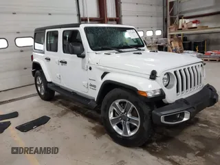 2021 Jeep Wrangler Unlimited Sahara z VIN 1C4HJXEG2MW655357, wystawiony jako IAAI lot #41724695 z przebiegiem 37 644 mil mil oraz . Historia ofert i sprzedaży dostępna na DreamBid. Obrazek 1.