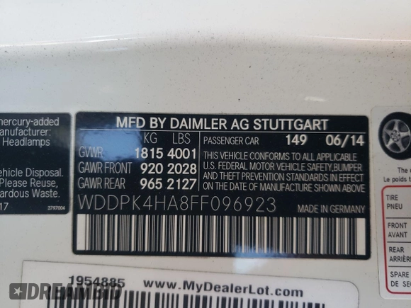 2015 Mercedes-Benz SLK-Class SLK 250 with VIN WDDPK4HA8FF096923, listed as a Copart auction lot 74031224 with 41,658 mi miles and Salvage Title. Bid and sale history available at carsss.com. Image 12.