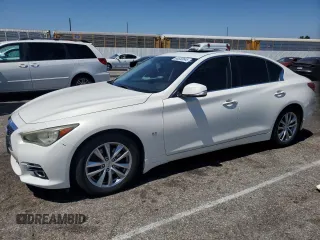 2014 Infiniti Q50 with VIN JN1BV7AP4EM676534, listed as a Copart auction lot 60830545 with 94,948 mi miles and Salvage title. Bid and sale history available at DreamBid. Image 1.