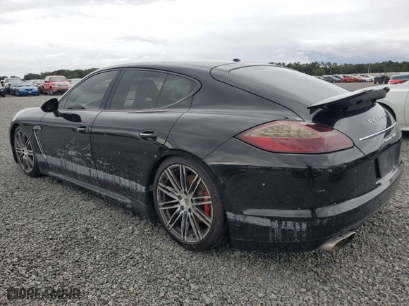 2011 Porsche Panamera Turbo with VIN WP0AC2A70BL090657, listed as a Copart auction lot 73970624 with 0 mi miles and Salvage Title. Bid and sale history available at carsss.com. Image 2.
