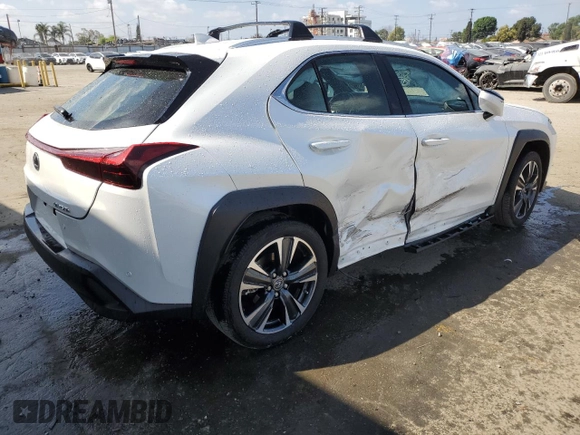 2024 Lexus UX with VIN JTHX6JBHXR2168962, listed as a Copart auction lot 51153075 with 7,080 mi miles and Salvage Title. Bid and sale history available at carsss.com. Image 3.