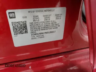 2022 Cadillac CT5 Sport z VIN 1G6DU5RK7N0120217, wystawiony jako Copart lot #56294495 z przebiegiem Nie podano mil oraz Nie do naprawy • Non repairable. Historia ofert i sprzedaży dostępna na DreamBid. Obrazek 13.