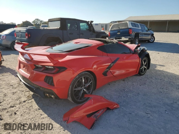 2020 Chevrolet Corvette 2LT with VIN 1G1Y72D41L5115956, listed as a Copart auction lot 77444654 with 24,308 mi miles and Salvage Title. Bid and sale history available at carsss.com. Image 3.