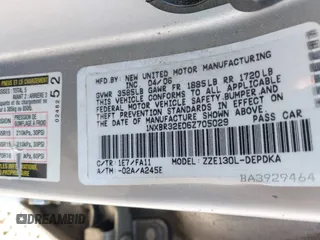 2006 Toyota Corolla CE with VIN 1NXBR32E06Z705029, listed as a IAAI auction lot 42075451 with 155,485 mi miles and . Bid and sale history available at DreamBid. Image 9.