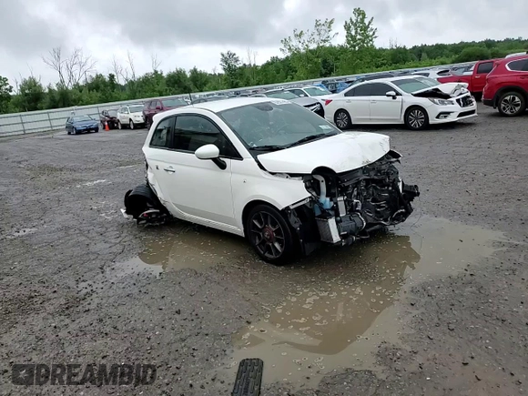 2015 FIAT 500 Abarth with VIN 3C3CFFFHXFT601900, listed as a Copart auction lot 62827495 with 21,274 mi miles and Salvage title. Bid and sale history available at DreamBid. Image 14.