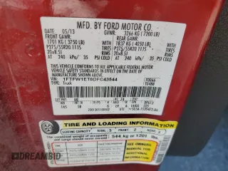 2013 Ford F-150 XL with VIN 1FTFW1ET8DFC43544, listed as a Copart auction lot 63437965 with 168,598 mi miles and Salvage title. Bid and sale history available at DreamBid. Image 12.
