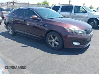2014 Kia Optima LX with VIN 5XXGM4A77EG303496, listed as a IAAI auction lot 42572421 with 117,151 mi miles and . Bid and sale history available at DreamBid. Image 1.