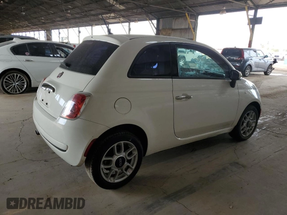 2015 FIAT 500 Pop with VIN 3C3CFFAR4FT598380, listed as a Copart auction lot 52973335 with 96,906 mi miles and Salvage Title. Bid and sale history available at carsss.com. Image 3.