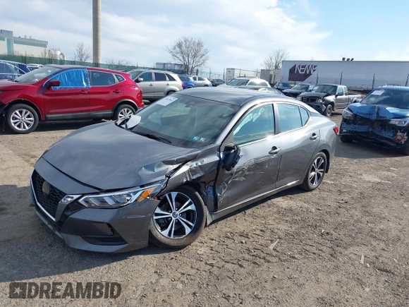2022 Nissan Sentra SV with VIN 3N1AB8CV8NY206624, listed as a IAAI auction lot 41827642 with 24,455 mi miles and . Bid and sale history available at DreamBid. Image 2.