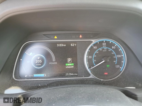2022 Nissan LEAF SV Plus with VIN 1N4BZ1CV7NC552764, listed as a Copart auction lot 53708515 with 25,294 mi miles and Salvage title. Bid and sale history available at DreamBid. Image 9.