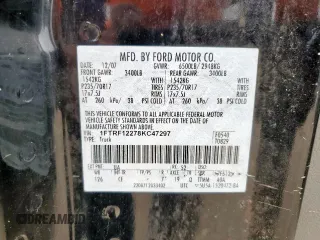 2008 Ford F-150 XL with VIN 1FTRF12278KC47297, listed as a Copart auction lot 63924155 with 345,597 mi miles and Clean title. Bid and sale history available at DreamBid. Image 12.