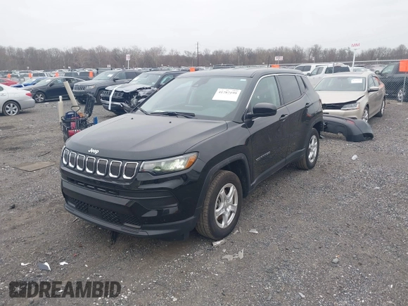 2022 Jeep Compass Sport with VIN 3C4NJCAB9NT213978, listed as a IAAI auction lot 41787199 with 29,142 mi miles and . Bid and sale history available at carsss.com. Image 2.