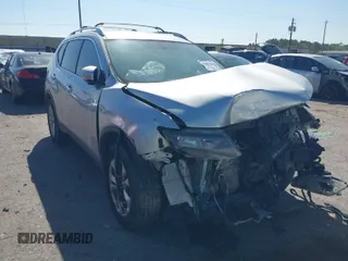 2015 Nissan Rogue SV with VIN KNMAT2MT1FP554241, listed as a IAAI auction lot 41872726 with 157,573 mi miles and . Bid and sale history available at DreamBid. Image 1.