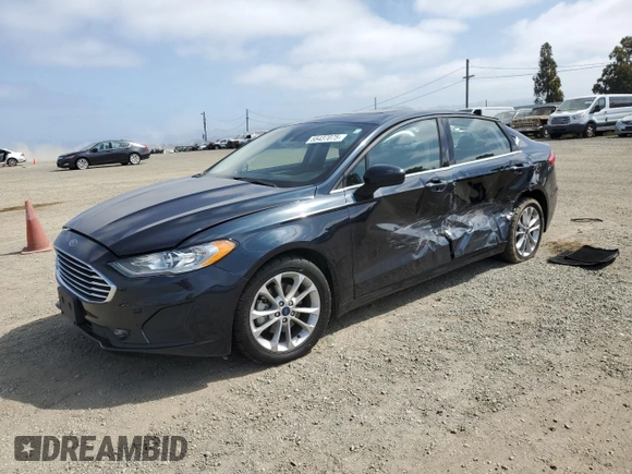 2020 Ford Fusion SE with VIN 3FA6P0LU2LR127623, listed as a Copart auction lot 55437075 with 92,450 mi miles and Salvage title. Bid and sale history available at DreamBid. Image 1.