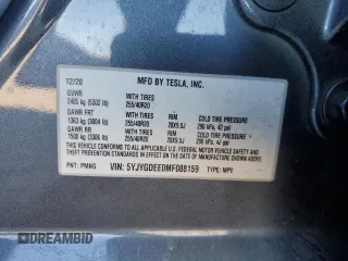 2021 Tesla Model Y Long Range with VIN 5YJYGDEE0MF088159, listed as a Copart auction lot 88668465 with 131,414 mi miles and Salvage Title. Bid and sale history available at DreamBid. Image 14.