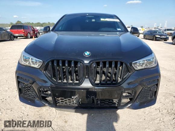 2023 BMW X6 M50i with VIN 5UXCY8C02P9N58629, listed as a Copart auction lot 66108284 with 17,871 mi miles and Salvage Title. Bid and sale history available at carsss.com. Image 5.