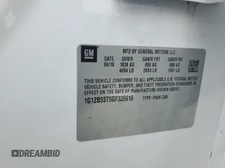 2016 Chevrolet Malibu LS with VIN 1G1ZB5ST5GF326916, listed as a Copart auction lot 59814265 with 104,466 mi miles and Salvage title. Bid and sale history available at DreamBid. Image 12.