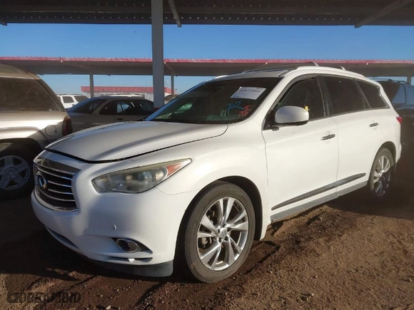 2013 Infiniti JX35 with VIN 5N1AL0MM3DC329090, listed as a IAAI auction lot 41573564 with NaN miles. Bid and sale history available at carsss.com. Image 2.