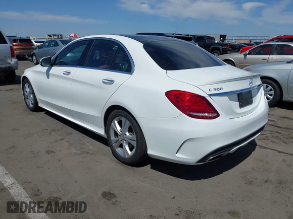 2015 Mercedes-Benz C 300 Luxury with VIN 55SWF4KB6FU087362, listed as a IAAI auction lot 42083502 with 98,834 mi miles and . Bid and sale history available at carsss.com. Image 3.